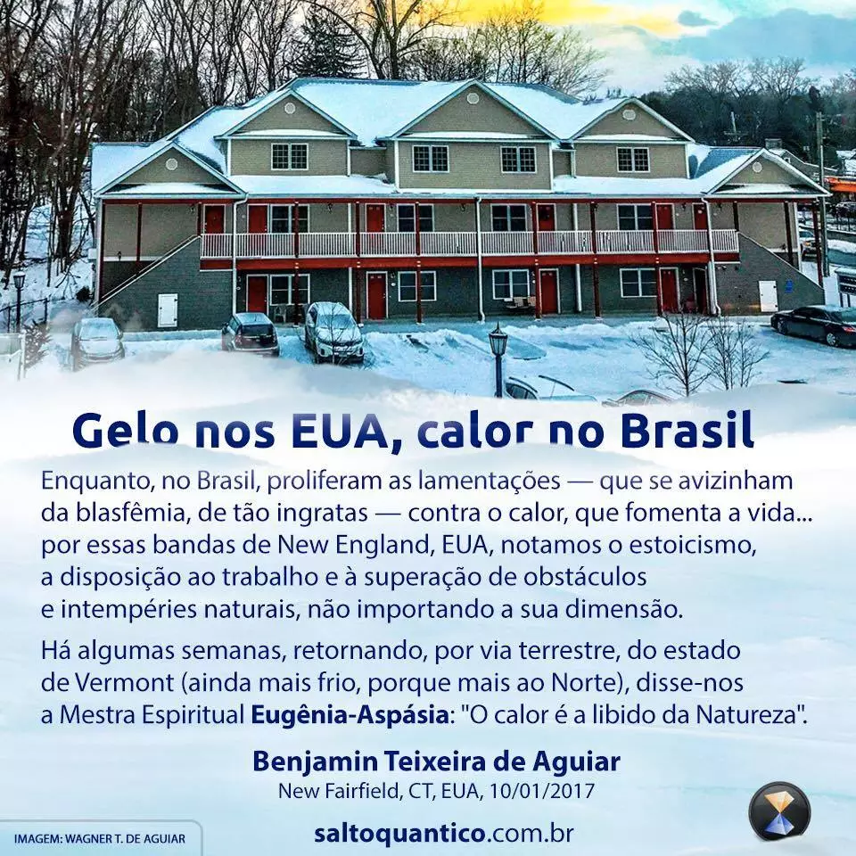 Gelo nos EUA, calor no Brasil